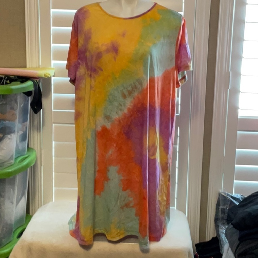SHEIN Orange Yellow Oversized Short Sleeve Tee